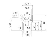 Горизонтальный профиль верхний Slider усиленный (венге матовый) L=5000