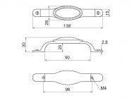 Ручка скоба GIFF 8/142/96 античная бронза/фарфор