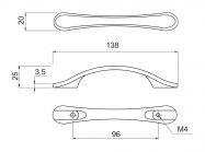Ручка скоба GIFF 8/152/96 чорна мідь антик