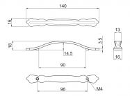 Ручка скоба GIFF 8/160/96 антична бронза