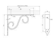 Тримач для полиці з ДСП Bolis Italia Toscania L=140 чорнене срібло