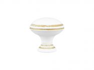 Ручка кнопка Gamet GR49-L44 белый матовый с золотой патиной