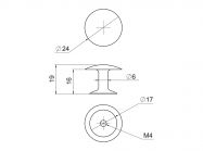 Ручка кнопка ALVA 2/005 хром