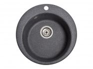 Мийка штучний камінь Solid Поні D475 чорний граніт (з отвором під змішувач)