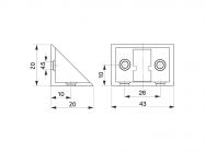Уголок мебельный двойной пластиковый GIFF бук бавария