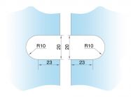 Конектор 180° цинк. сплав скло-скло GIFF 724Zn полірований хром