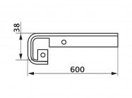 Стиковка стільниці FAB пряма U-закруглена 38х600 R-4 алюміній