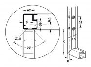Адаптер Hafele для алюминиевой рамы к подъемникам Free Fold никель (372.37.044)