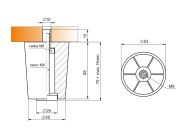 Опора регулируемая полукруглая GIFF UA Н=70 черный