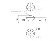Ручка кнопка Virno Azure 100R MLC A16 бронза