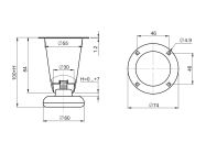 Опора регулируемая коническая GIFF NZ0905 Н=100 античная бронза