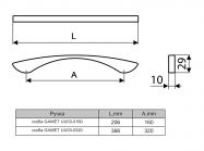 Ручка скоба Gamet UU03-0160-G0007 нержавіюча сталь