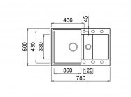 Мойка искусственный камень Elleci 780x500 Easy 325 Avena G51