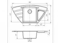 Мойка искусственный камень Solid КРАФТ 980х510 гранит (без отверстия под смеситель)