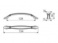 Ручка скоба Gamet UR51-0128-G0031 античное серебро