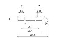 Направляючий профіль нижній Slider LINE L=5100 шампань