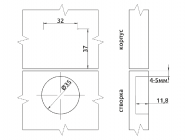 Петля накладна Slide-on GIFF 135* d=35 нікель