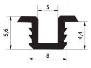 Направляющая для раздвижных дверей L-2500 (алюминий)
