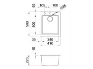 Мойка искусственный камень Elleci 410x500 Quadra 100 Nero G40