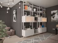 Гардеробная система VS-112 пол-потолок, спецификация для глубины каркаса 220 мм и 3-х секций по 900 мм (белая)