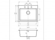 Мийка штучний камінь Solid Гросс 600х520 чорний граніт (без отвору під змішувач)