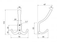 Крючок Gamet WR43-G0004 хром