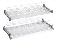 Посудосушитель Т4 фасад 500 GIFF нержавеющая сталь (2 полки, 2 поддона и 4 крепления) с алюминиевой рамкой