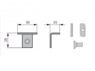 Фіксуючий елемент для полиці Volpato Stili L=50 сірий (пара)