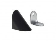 Уголок мебельный одинарный металлический с пластиковой заглушкой Z-02 черный