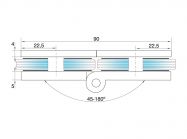 Конектор GIFF Glass Premio MILANO регульований скло-скло полірований хром