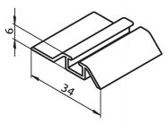 Направляючий профіль нижній одинарний Slider посилений (срібло) L=5000