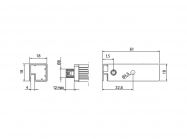 Профиль с заглушками и держателем задней панели Volpato L=900 алюминий