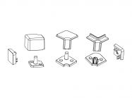 Комплект уголков и заглушек хром, к плинтусу VOLPATO L=4200 15х15 мм