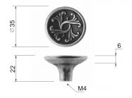 Ручка кнопка Citterio Line 2056-23 бронза