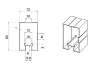 Профіль вертикальний закритий Slider QUADRO срібло браш L=5200