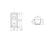 Мойка искусственный камень Solid Вега Плюс 200х420 серый гранит (под столешницу)