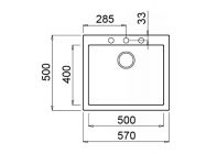 Мийка штучний камінь Elleci 570x500 Quadra 105 Bianco Titano G68