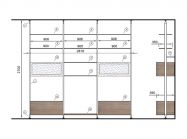 Гардеробная система VS-112 пол-потолок, спецификация для глубины каркаса 220 мм и 3-х секций по 900 мм (белая)