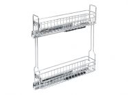 Карго фасад 200 боковое левое крепление с доводчиком INOXA GOLD хром (2 полки)