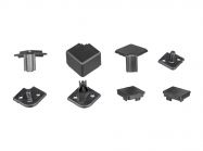 Комплект кутів та заглушок чорний матовий, до плінтусу VOLPATO L=4200 15х15 мм