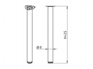 Опора для столу з регулюванням GIFF Rondella 60/1100 матовий хром
