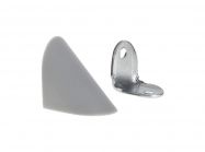 Уголок мебельный одинарный металлический с пластиковой заглушкой Z-02 серый