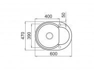 Мойка искусственный камень Elleci 600x470 Easy Round Bianco Antico G62