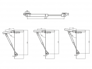 Подъемник газовый углового открывания ALVA 80N