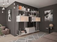 Гардеробна система VS-109 підлога-стіна, специфікація для глибини каркаса 220 мм і 3-х секцій по 900 мм (алюміній)