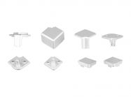 Комплект кутів та заглушок алюміній, до плінтусу VOLPATO L=4200 15х15 мм