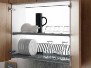 Сушки для посуду фасад 800 з алюмінієвою рамкою Inoxa Ikona/Helios 730 ардезія (2 полиці, піддон пластик)