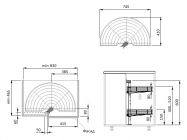 Карусель 1/2 GIFF d=750 хром (2 полиці)