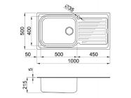Мойка нержавеющая сталь Elleci 1000x500 Sky 480 SX Satinato