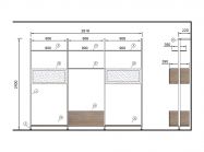 Гардеробна система VS-109 підлога-стіна, специфікація для глибини каркаса 220 мм і 3-х секцій по 900 мм (алюміній)